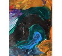 Color waves Notebook 250 half grid/half line paper for journaling, gaming, engineering, class, tabletop, and creative uses 8x11