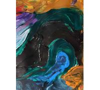 Color waves Notebook 250 half grid/half line paper for journaling, gaming, engineering, class, tabletop, and creative uses 8x11