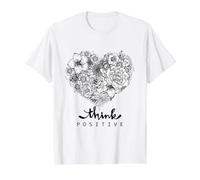 Color Your Own Floral Heart Positive Art Quotes Camiseta gráfica económica, Hombre, Blanco, L