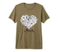 Color Your Own Floral Heart Positive Art Quotes Camiseta Premium