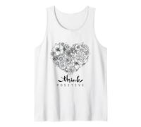 Color Your Own Floral Heart Positive Art Quotes Camiseta sin Mangas