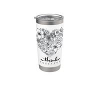 Color Your Own Floral Heart Positive Art Quotes Vaso térmico de acero inoxidable de doble pared