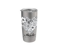 Color Your Own Floral Heart Positive Art Quotes Vaso térmico de acero inoxidable de doble pared
