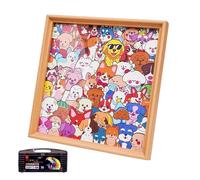 Color Your Own Jigsaw Puzzles for Kids - 30 x 30 cm, 11,81 x 11,81 InchColoring Dog Photo Frame, Interactive Wooden Puzzle, for Kids Boys Girls Collectors Family Gatherings Game Night Holiday Birthday