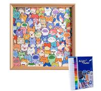 Color Your Own Puzzle, Wooden DIY Color Your Own Puzzle Hand-Painted Colored Cat Shaped Wooden Jigsaw Puzzles for Adults/Kids,Creative Puzzles Gift for Cats Lovers&Home Decor