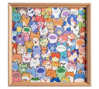 Color Your Own Puzzle, Wooden DIY Color Your Own Puzzle Hand-Painted Colored Cat Shaped Wooden Jigsaw Puzzles for Adults/Kids,Creative Puzzles Gift for Cats Lovers&Home Decor