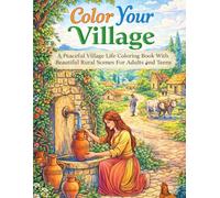 Color Your Village: A Peaceful Village Life Coloring Book With Beautiful Rural Scenes For Adults And Teens