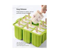 (color06)DIY Ice Cream Mold Ice Tray Silicone 12 Popsicle Ice Cream Ice Tray Homemade