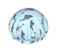 Color7 Duschhaube, Löwe, wiederverwendbar, für Damen, langes Haar, doppellagig, wasserdicht, Bade-Duschhut, Haarschutz für Kinder, Mädchen, Frauen, 1 Packung