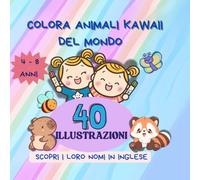 Colora animali Kawaii del mondo: scopri i loro nomi in inglese
