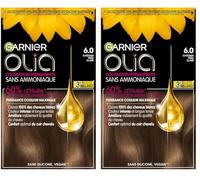 Coloración permanente Garnier-Olia a base de aceite, sin amoníaco, color castaño (Paquete de 2)