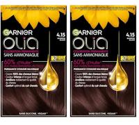 Coloración permanente Garnier-Olia a base de aceite, sin amoníaco, color castaño (Paquete de 2)