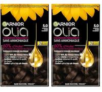 Coloración permanente Garnier-Olia a base de aceite, sin amoníaco, color castaño (Paquete de 2)