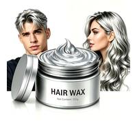 Coloración Temporal para Cabello Gris Plateado 120g, Cera Colorante Lavable, Cera Moldeadora con Efecto Mate, Colorante Temporal para Hombre y Mujer, Ideal para Carnaval, Cosplay, Halloween y Fiesta