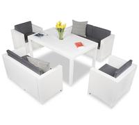Colorado Apetito 6 conjunto mimbre blanco Bica