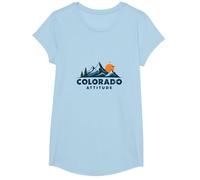 Colorado Attitude Mountain Adventure Gráfico al Aire Libre Camiseta, Niñas, Azul Bebé, Grande