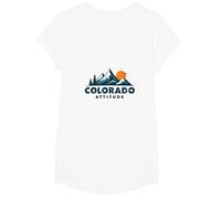 Colorado Attitude Mountain Adventure Gráfico al Aire Libre Camiseta, Niñas, Blanco, Grande