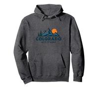 Colorado Attitude Mountain Adventure Gráfico al Aire Libre Sudadera con Capucha, Unisex para Adultos, Jaspeado Oscuro, S