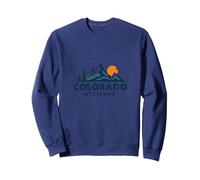 Colorado Attitude Mountain Adventure Gráfico al Aire Libre Sudadera, Unisex para Adultos, Azul Marino, M