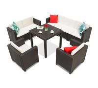 Colorado Dallas Apetito 7 conjunto muebles rattan marron Bica