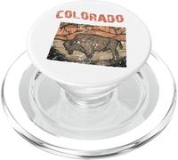Colorado Decorativo Mapa de Estado Forma con Bisonte y cañón PopSockets PopGrip para MagSafe