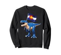 Colorado Dinosaur T-Rex Denver Flag Boulder Ski Hombres Mujeres Sudadera