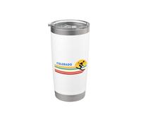 Colorado Esquí Esquí Estaciones de esquí Retro Sun Vintage Sunset Vaso térmico de acero inoxidable de doble pared