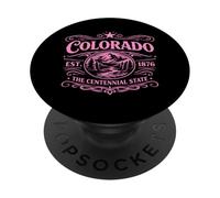 Colorado EST 1876 El Centenario Estado Esquí Vintage Montaña PopSockets PopGrip Adhesivo