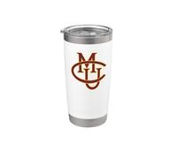 Colorado Mesa University Mavericks Interlocking CMU Vaso térmico de acero inoxidable de doble pared