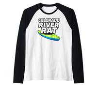Colorado River Rat Kayak Whitewater Rafting Camiseta Manga Raglan