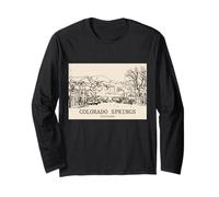 Colorado Springs CO Vintage Streetscape Dibujo Manga Larga