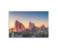 Colorado Springs Garden of The Gods Desert Dusk Landscape Wall Art - Lienzo decorativo para colgar en la pared, ideal para decoración del hogar, 20 x 30 cm