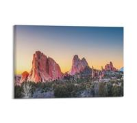 Colorado Springs Garden of the Gods Desert Dusk Paisaje Lienzo y arte de pared, impresión moderna para decoración de dormitorio familiar, 50 x 75 cm