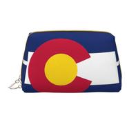 Colorado State Flag - Neceser de piel con cremallera para lápices labiales, White, Talla única