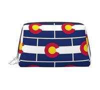 Colorado State Flag - Organizador de maquillaje listo para viajar, bolsa de aseo portátil para mujer, Silver, Talla única, Neceser