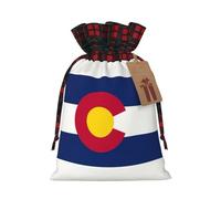 Colorado State Flag Print Xmas Drawstring Gift Festive Packaging Christmas Birthday Bags Wrapping Needs