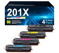 Coloran 201X 201A Cartucho de tóner Compatible para HP 201X 201A CF400X CF400A tóner para HP Color Laserjet MFP M277dw M252dw M252n M274n M277c6 (4 Paquetes, Negro, Cian, Amarillo Magenta)