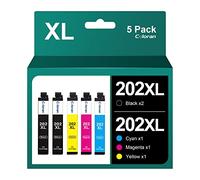 Coloran 202XL Cartuchos de Tinta compatibles con Epson 202 XL, para Epson XP 6100 para Epson Expression Premium XP-6000 XP-6005 XP-6105 XP-6001 (2 Negros, Cian, Magenta y Amarillo)