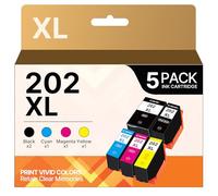 Coloran 202XL Cartuchos de Tinta compatibles con Epson 202 XL, para Epson XP 6100 para Epson Expression Premium XP-6000 XP-6005 XP-6105 XP-6001 (2 Negros, Cian, Magenta y Amarillo)