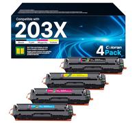 Coloran 203X CF540X Compatible para HP 203X 203A CF540A para HP M281fdw Tóner para HP Color Laserjet Pro MFP M280nw M281fdw M281fdn M281cdw M254dn M254dw M254nw (Paquete de 4)