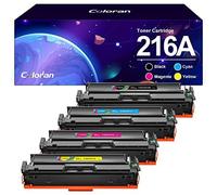 Coloran 216A Cartucho de tóner Compatible para HP 216A Juego de tóner para HP Color Laserjet Pro MFP M183fw Toner M182n M183fdw M182 M182nw M155 W2410A W2411A W2412A W2413A (4 Unidades, Negro, Cian