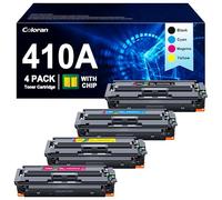 Coloran 410A CF410A MFP-M477fdw - Tóner Compatible con HP 410A CF410A, Multipack, para Impresora HP Color Laserjet Pro MFP M477fdn M477fdw M477fnw M452dn M452nw M452dw (4 Unidades, Negro, Cian,