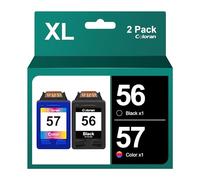 Coloran 56 57 Cartuchos de Tinta Remanufacturados para HP 56 57 para DeskJet 450ci 5150 5550 9680 OfficeJet 4212 4215 PSC 1210 1215 Photosmart 7550 7760 7960 (Negro, Color)