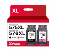 Coloran 575 576 XL Cartuchos de impresora reciclados para Canon 575 576 cartuchos para Canon PIXMA TS3550i TR4750i TS3551i TR4751i impresora (575 576 color negro)