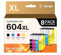 Coloran 604XL Cartuchos compatibles para Epson 604 XL Multipack para Expression Home XP-2200 XP-2205 XP-3200 XP-3205 XP-4200 XP-4205 Workforce WF-2910 WF-2930 WF-2950 (2 Negro, 2 Cian, 2 Amarillo, 2