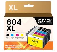Coloran 604XL - Lote de 5 Cartuchos compatibles para Epson XP 2200 para Epson 604 XL para Expression Home XP-2200 XP-2205 XP-3200 XP-4200 XP-4205 Workforce WF-2910DWF WF-2930DWF WF-2935DWF WF-2935DWF