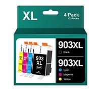 Coloran 903XL 903 Cartuchos de Impresora de Repuesto para HP 903 XL 903XL Multipack, Compatible con impresoras HP OfficeJet 6950 6951, HP OfficeJet Pro 6960 6970 6974 (4 Unidades, Negro, Cian,