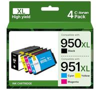 Coloran 950XL 951XL Cartuchos compatibles para HP 950 951 XL Multipack para HP Officejet Pro 8610 8600 251dw 276dw 8100 8615 8620 8640 (negro, cian, magenta y amarillo, 4 unidades)
