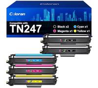 Coloran TN247 - Cartucho de tóner Compatible para Brother TN243 TN 247 para Brother DCP L3550CDW MFC L3750CDW MFC L3770CDW HL L3210CW HL L3230CDW HL L3270CDW (5-Pack)