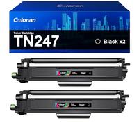 Coloran TN247 TN243 Tóner Compatible con Brother TN 247 TN247BK TN423 para DCP L3550CDW L3730CDN para MFC L3750CDW L3770CDW para HL L3210CW L3230CDW L3270CDW (2 Negros)